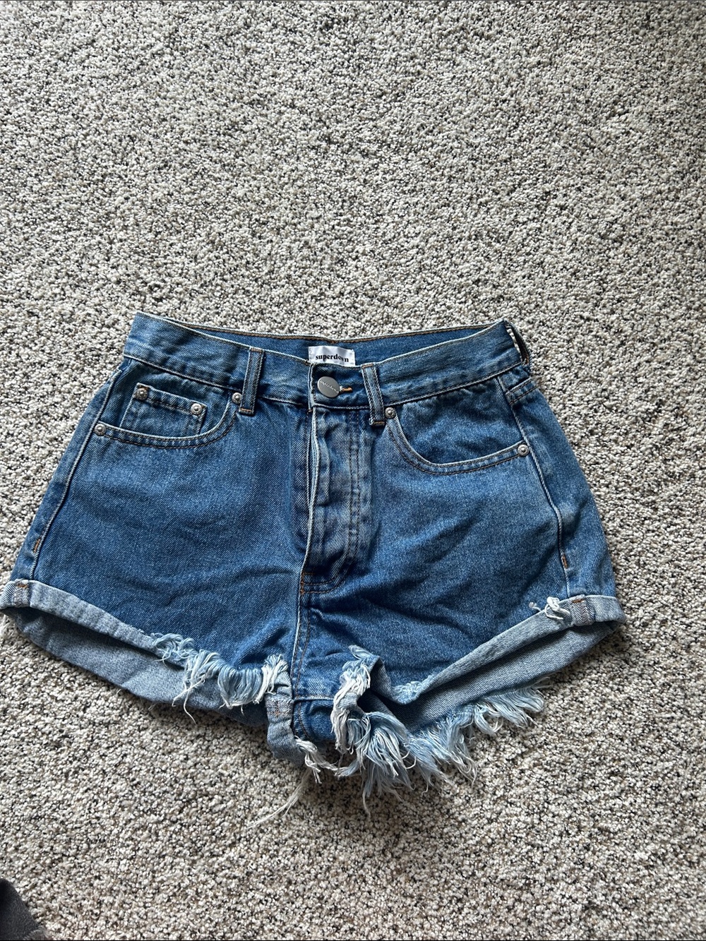 Superdown High Rise Distressed Denim Shorts | Size 26